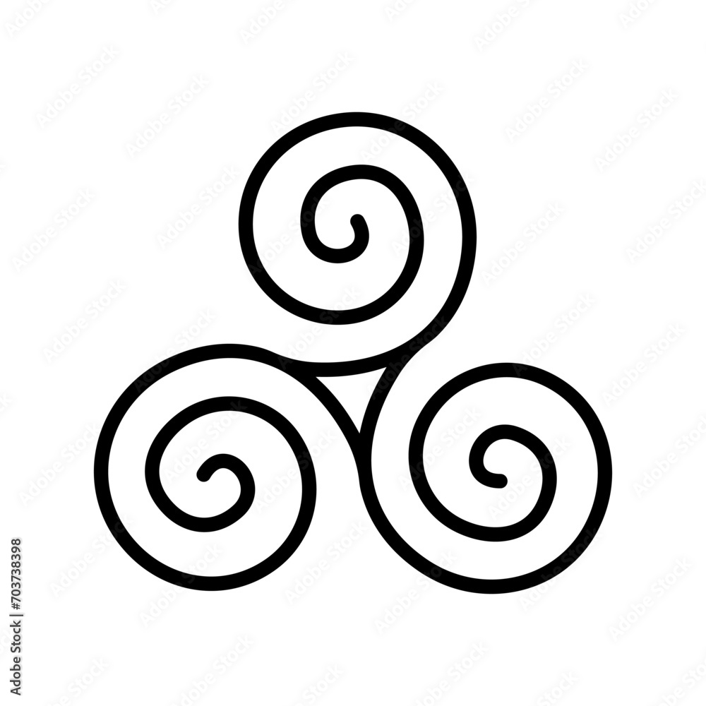 Triskelion Spiral Ancient Decoration Icon Vector Illustration