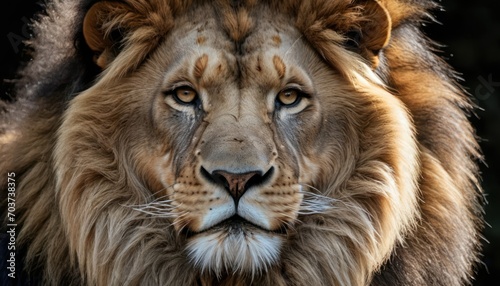  a close up of a lion s face with a blurry look on it s face and it s face is slightly slightly blurred out of focus.