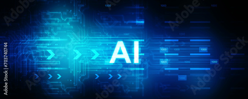 2d illustration Artificial Intelligence (AI) concept 