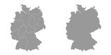 Germany grey map with regions. Vector illustration.
