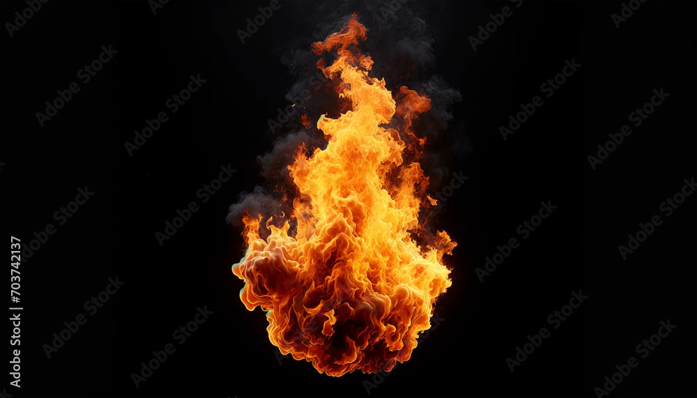 An ultra-realistic depiction of flames floating in mid-air against a black background in a 16_9 aspect ratio
