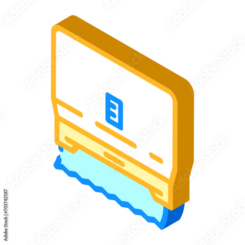 paper towel dispenser isometric icon vector. paper towel dispenser sign. isolated symbol illustration