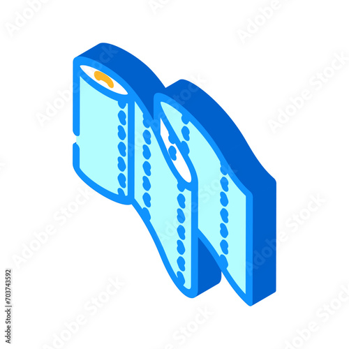 paper towel unrolling isometric icon vector. paper towel unrolling sign. isolated symbol illustration