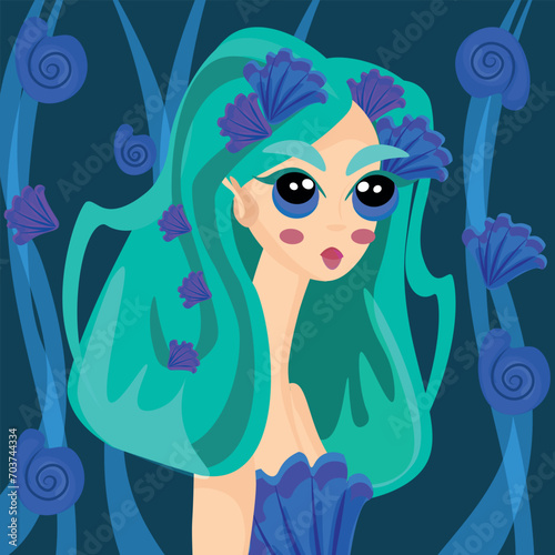 mermaid and fish