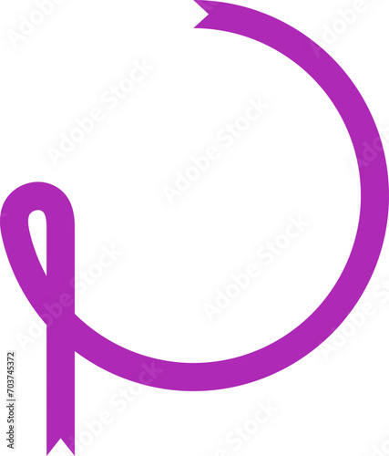 Purple Awareness Ribbon Decoration