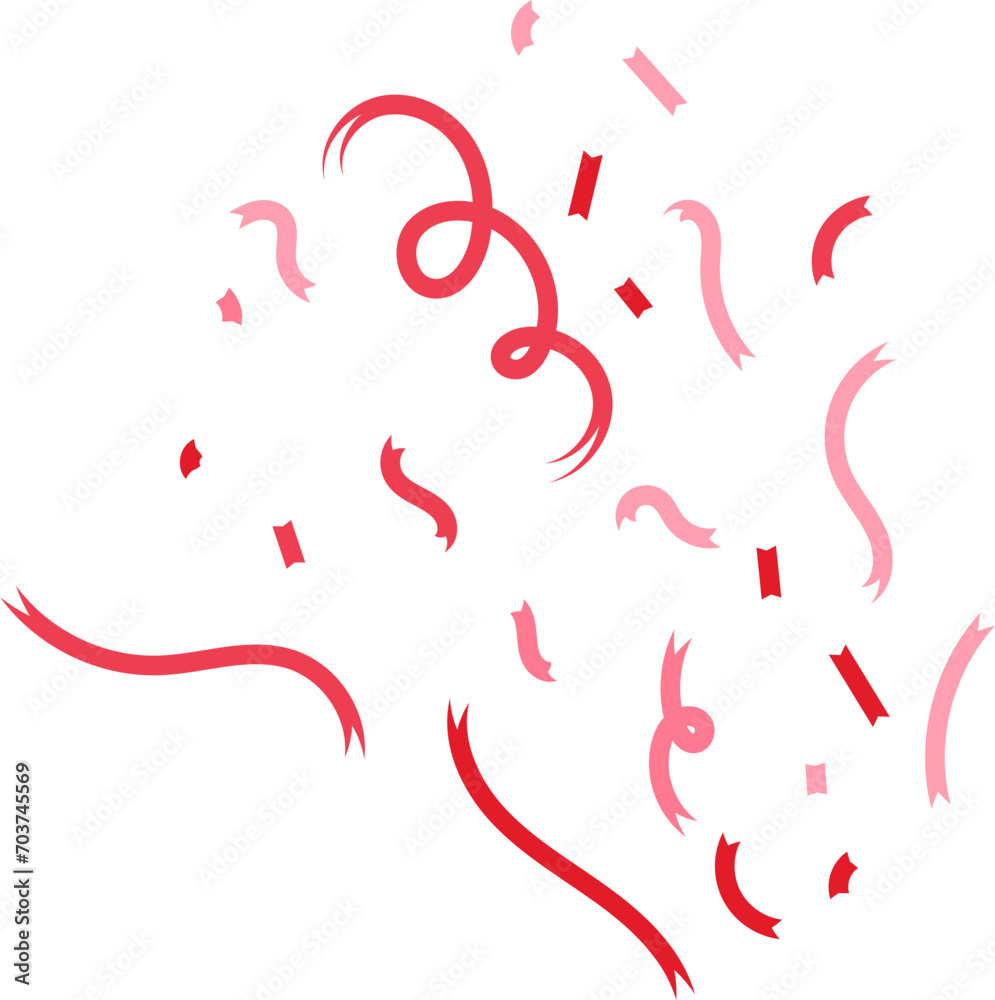 Fototapeta premium Red and Pink Ribbon Confetti