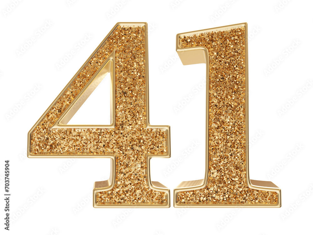 Obraz premium Gold 3d Number 41 luxury render