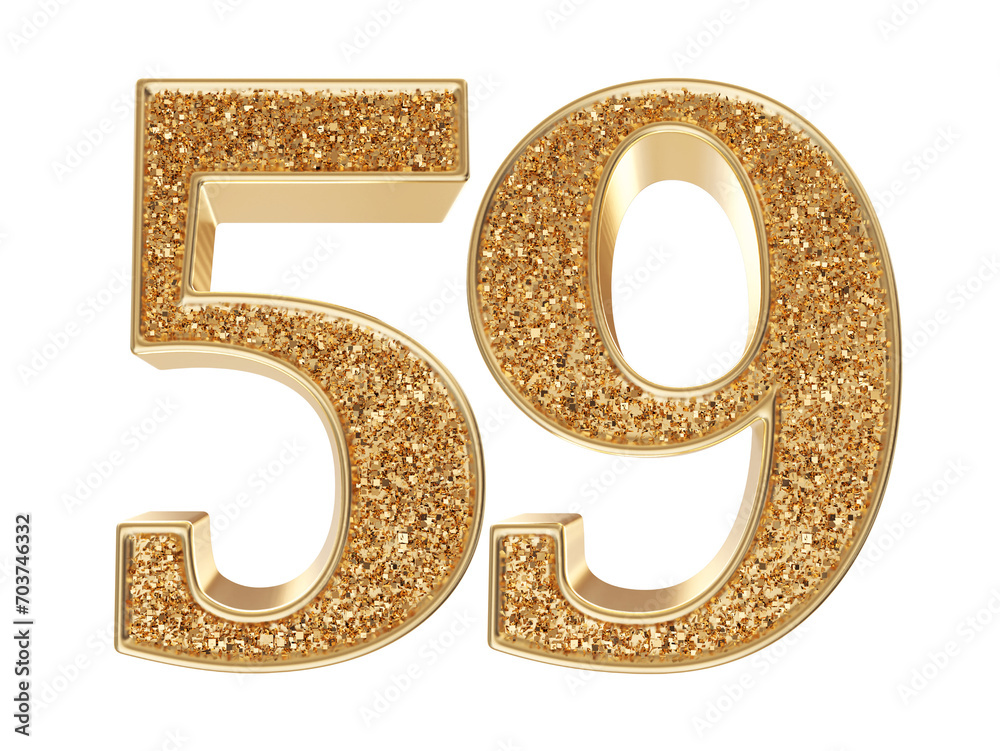 Gold 3d Number 59 luxury render Gold 3d Number 59 luxury render