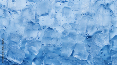 Chilled Panorama: Ice Cube Background Creating a Cool Water Freeze Texture