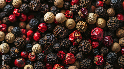 pepper and peppercorns texture.Black pepper background. black peppercorns spices. herb.Dry black pepper seeds
