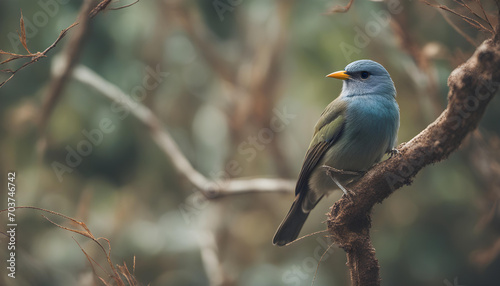 lilac roller bird on a branch