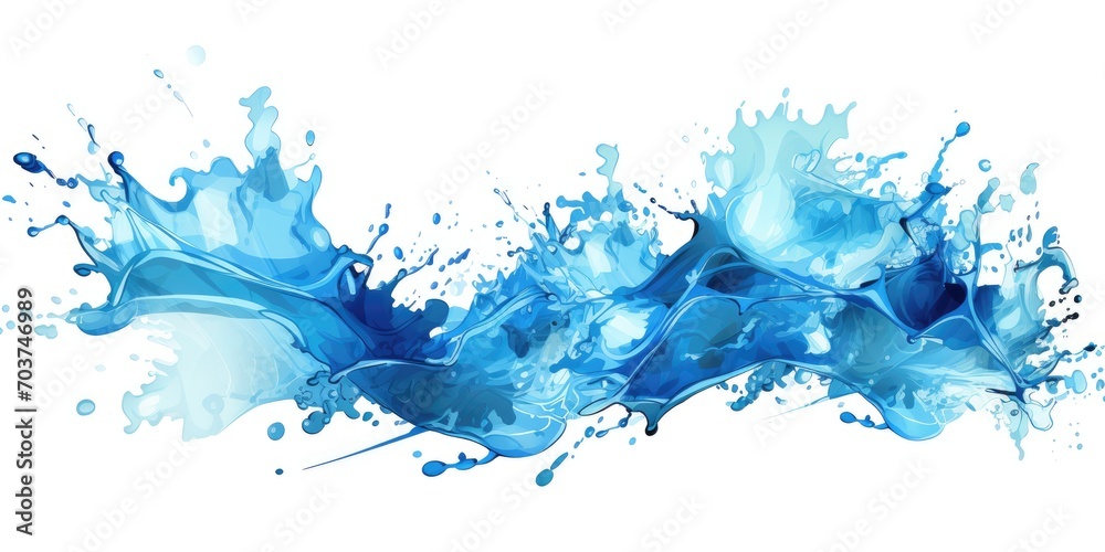 Water splash illustration isolated on the white background