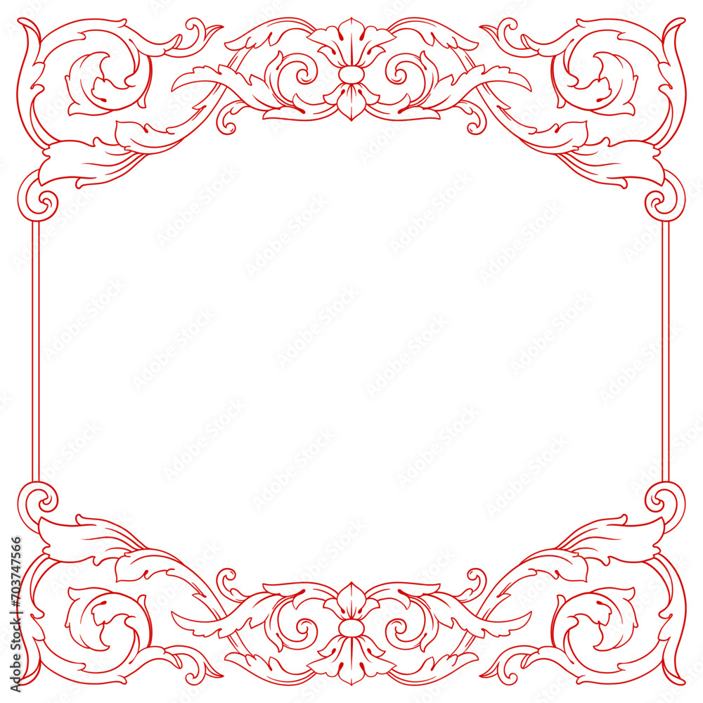 Love Frame Valentine's Day Ornament Line. Women's Mother's Day Ornament Border Love Frame Valentine's Day Ornament Line. Women's Mother's Day Ornament Border