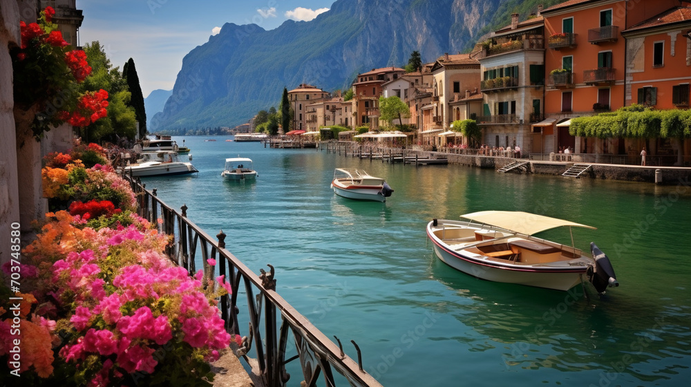 Idyllic Riva del Garda: Tranquil Beauty by Lake Garda in Trentino, Italy