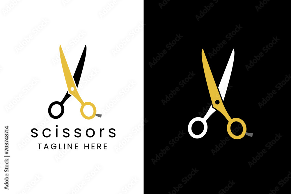 scissors logo icon design template - obrazy, fototapety, plakaty 