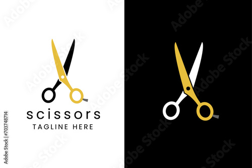 scissors logo icon design template photo