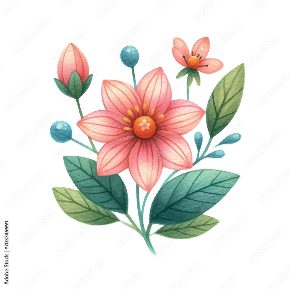 flowers. watercolor flowers. beautiful flower illustration