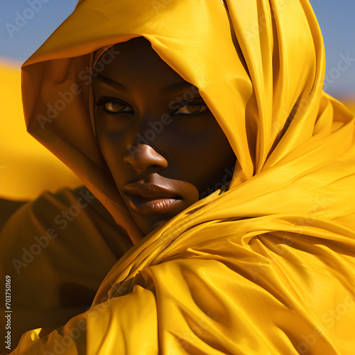 woman with yellow veil