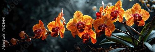 Phalaenopsis Orchid Black Angel On Background, Banner Image For Website, Background, Desktop Wallpaper