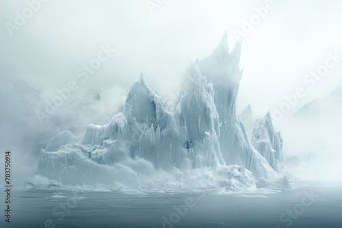 Ethereal Iceberg Landscape in Mist. © Fukume