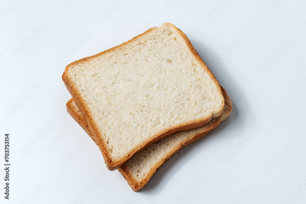 Bread toast on a white background. Flour pastries Bread toast on a white background. Flour pastries