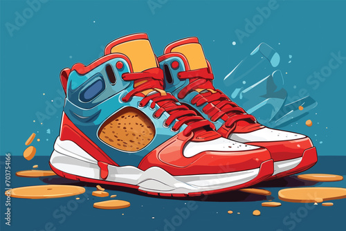 Footwear Fantasia: Cartoon-Inspired Vector Sneakers for Creativity