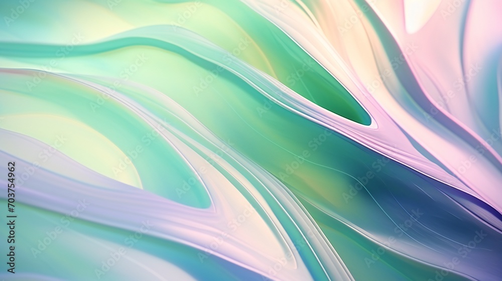 Fototapeta premium A Monstera leaf, observed up close, unfolds its calming color palette like a watercolor painting in nature's gallery