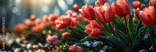 Spring Background Pink Tulips Flowers Beautiful  Banner Image For Website  Background  Desktop Wallpaper