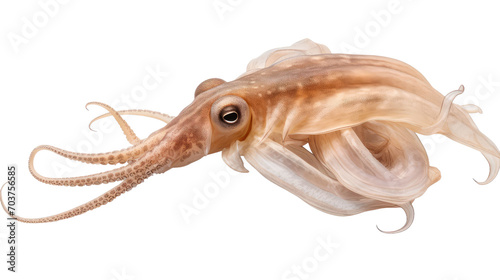 squid (ocean marine animal) isolated on transparent background cutout 