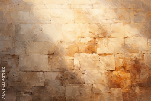 Sunlit stone texture exudes warmth and serenity.