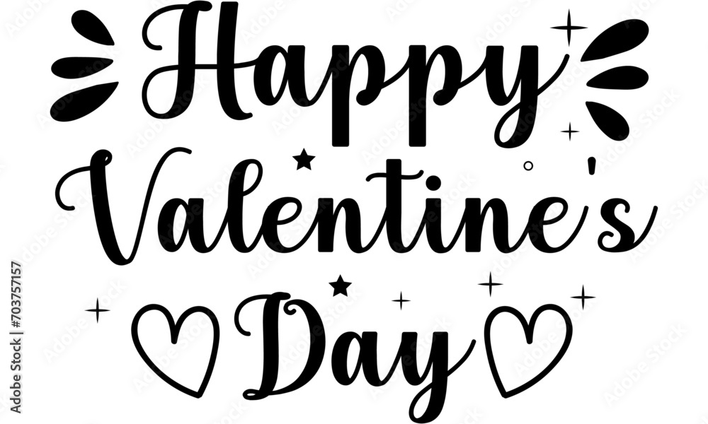 Obraz premium happy-valentines-day-typography-quotes-lettering-sign-vector