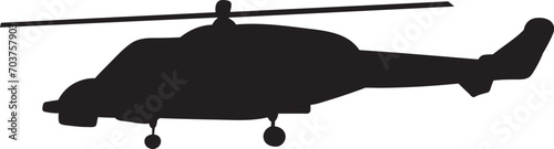 helicopter silhouette, on white background vector