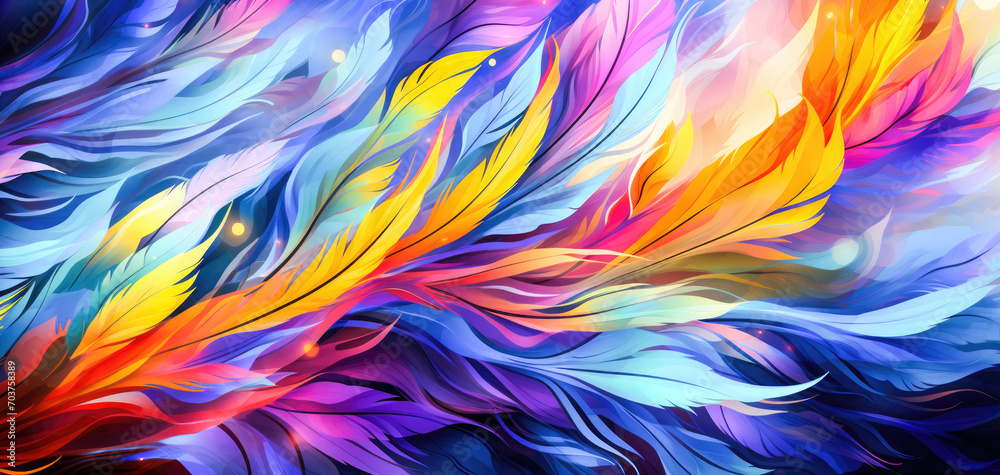 abstract feathers and sequins with blurred background abstract feathers and sequins with blurred background