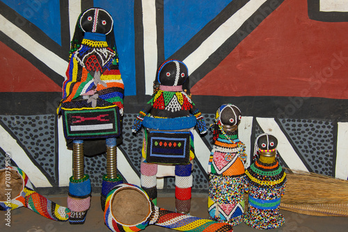 Original architecture of a traditional Ndebele village in South Africa photo