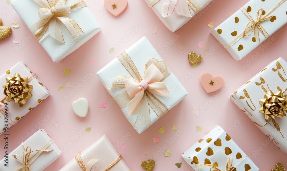Background with surprise and gift box. Holiday Valentine's Day, birthday, wedding. Romantic presents Background with surprise and gift box. Holiday Valentine's Day, birthday, wedding. Romantic presents