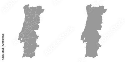 Portugal map with Districts. Vector Illustration. photo