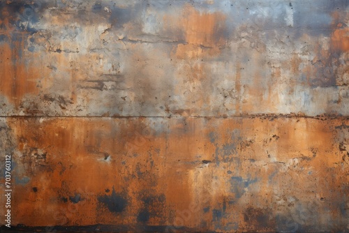 Weathered steel appearance showing age and patina. Design for texture, backdrop, background. Apt for historic or rustic themes. photo