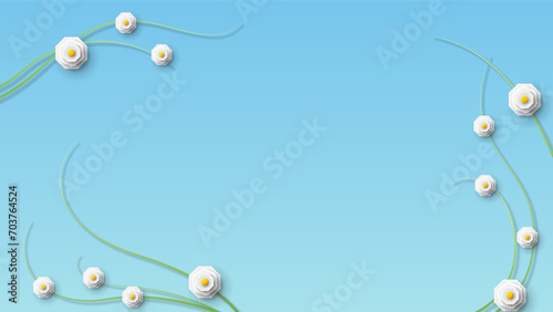 Light Abstract Nature Spring Botanical Background Beautiful With Branches And Flowers Decoration Wallpaper Vector Design Style