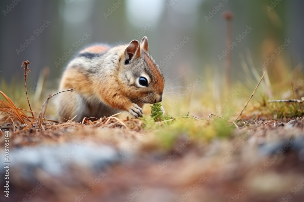 chipmunk collecting pinecones near its hole chipmunk collecting pinecones near its hole