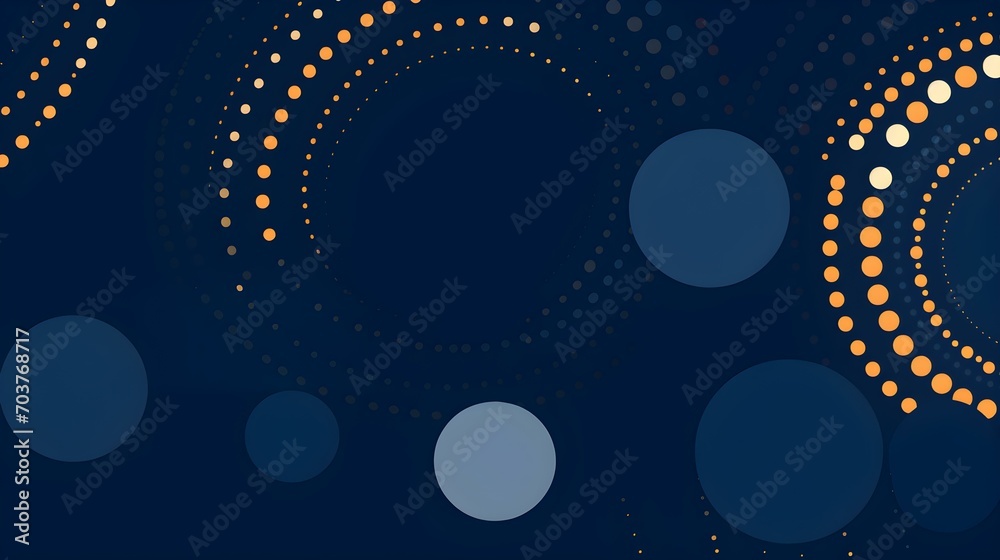 Abstract Background of minimalistic Circles in navy blue Colors. Artistic Wallpaper