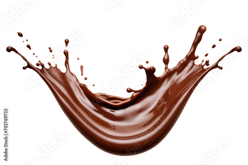 Splash and splash chocolate isolated on white background