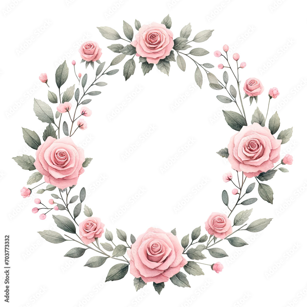 Pink roses frame