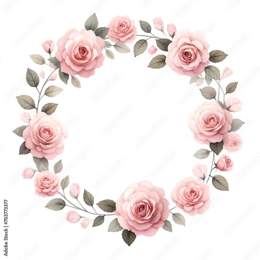 Pink roses frame