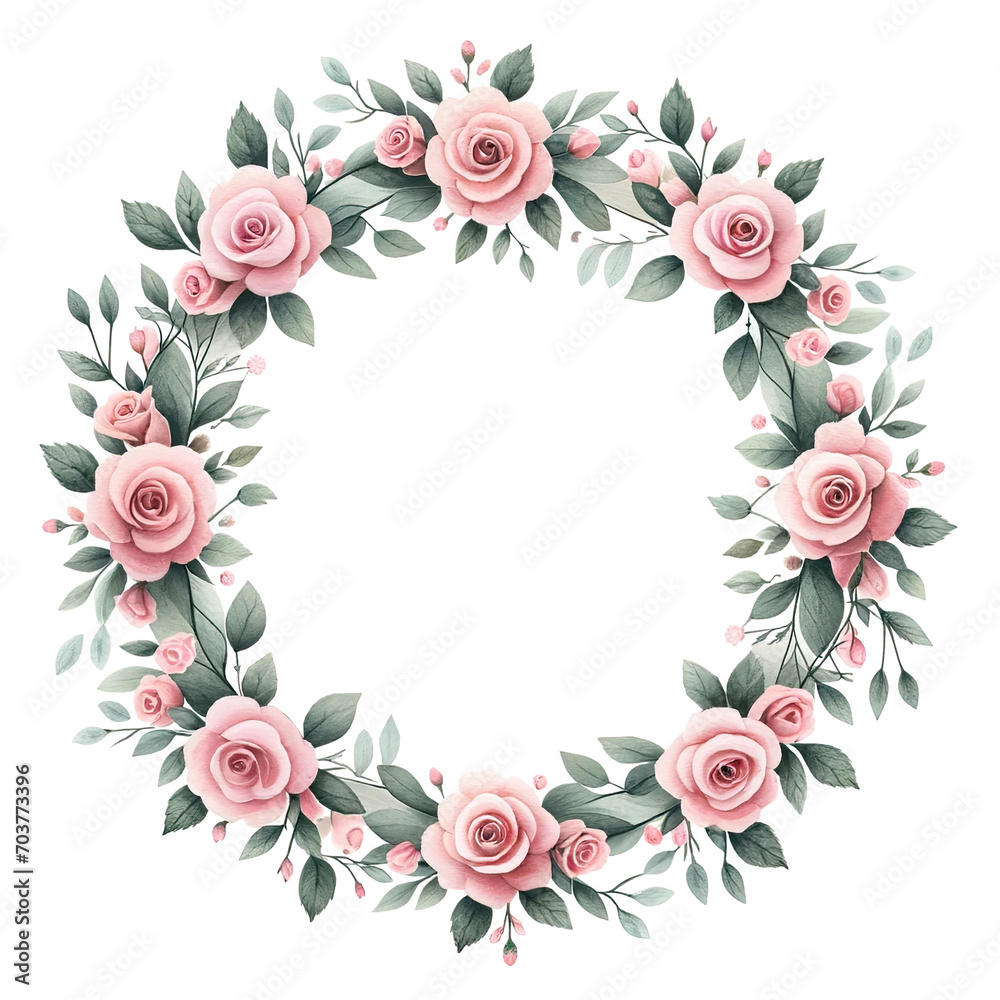 Pink roses frame