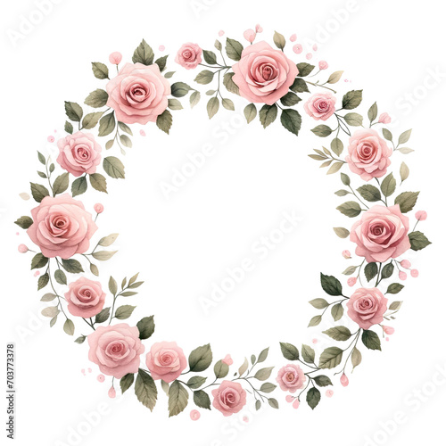 Pink roses frame