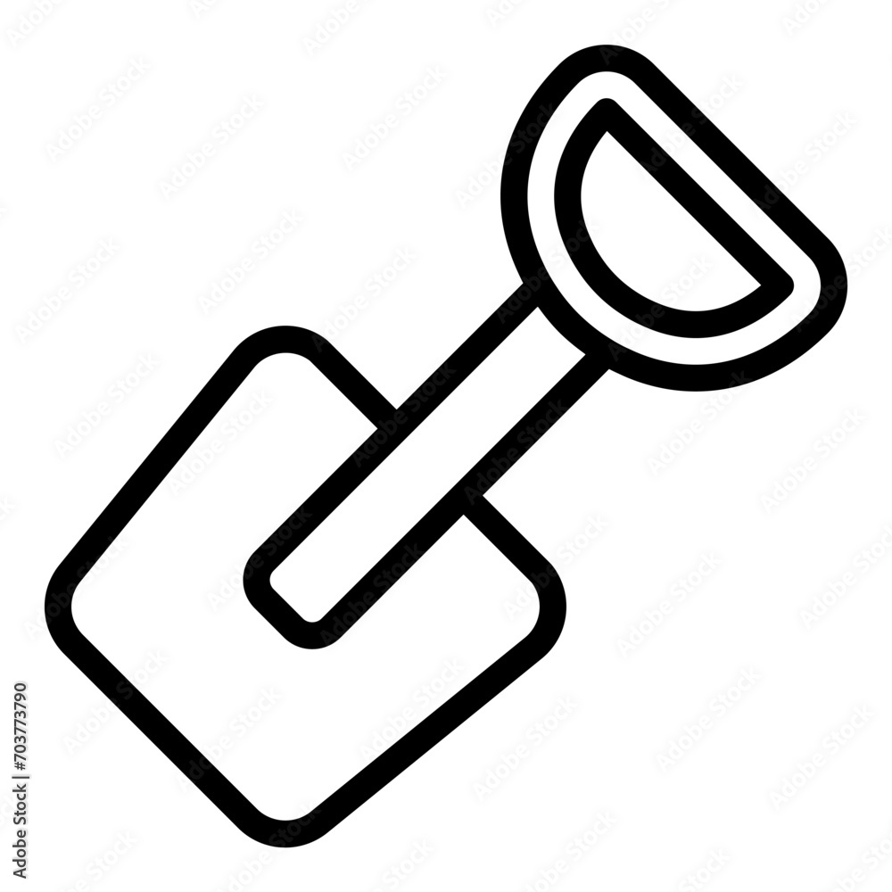 Shovel icon or logo illustration outline black style Shovel icon or logo illustration outline black style