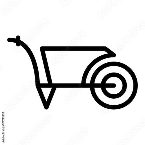 Sand cart icon or logo illustration outline black style