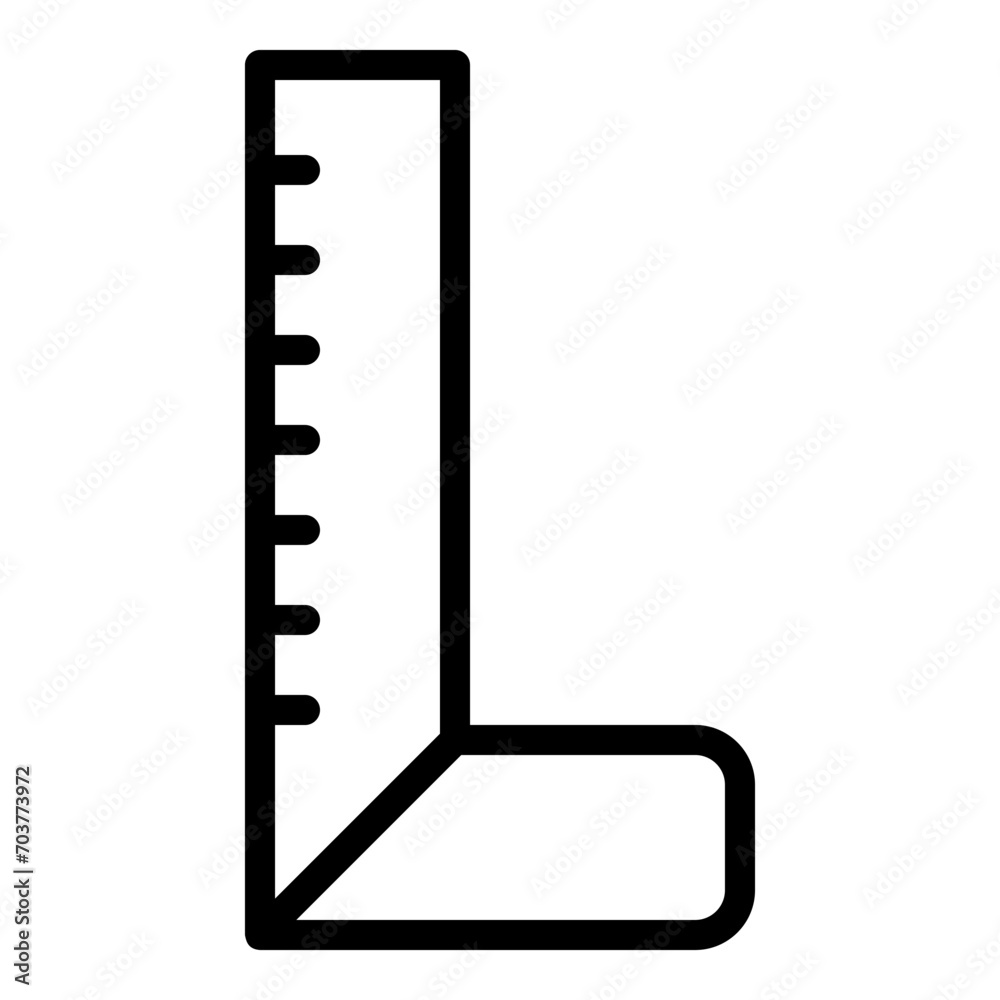 Ruler icon or logo illustration outline black style