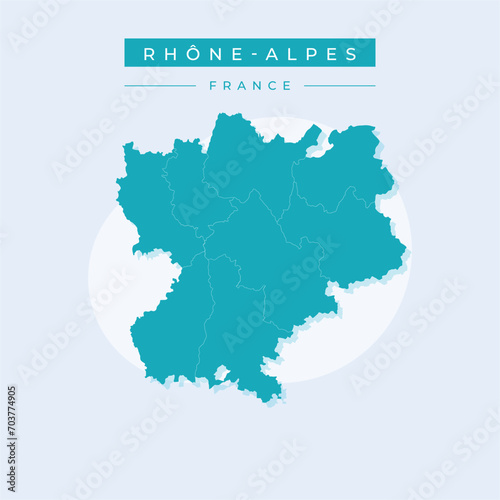 Vector illustration vector of Rhône-Alpes map France