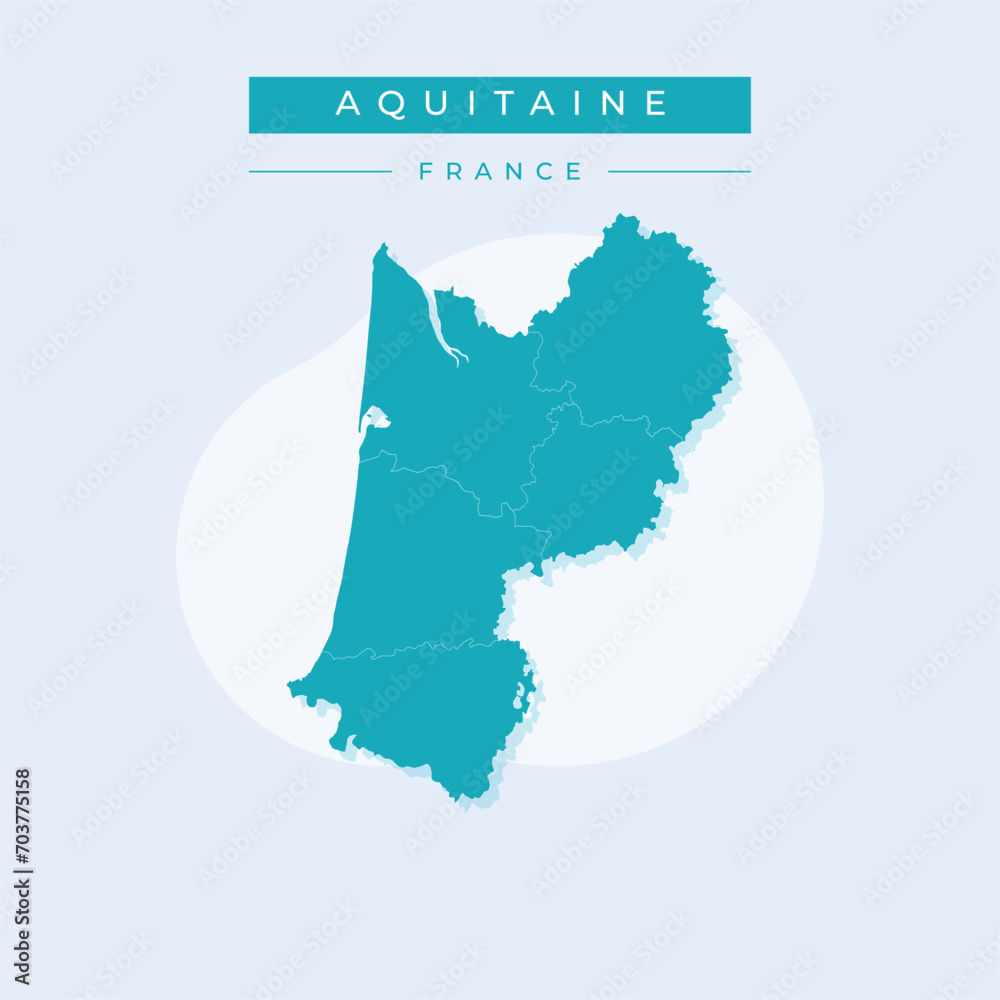 Vector illustration vector of Aquitaine map France
